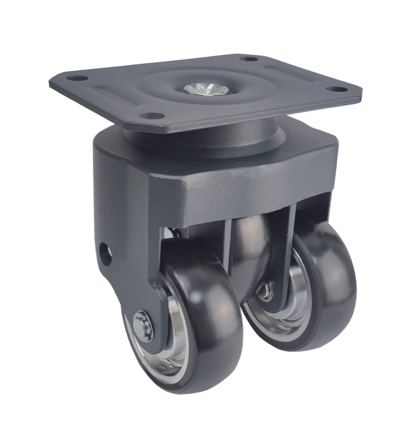 YZ02510 mid-range obstacle-crossing castor for 100kg loads with reinforced aluminum hubs.