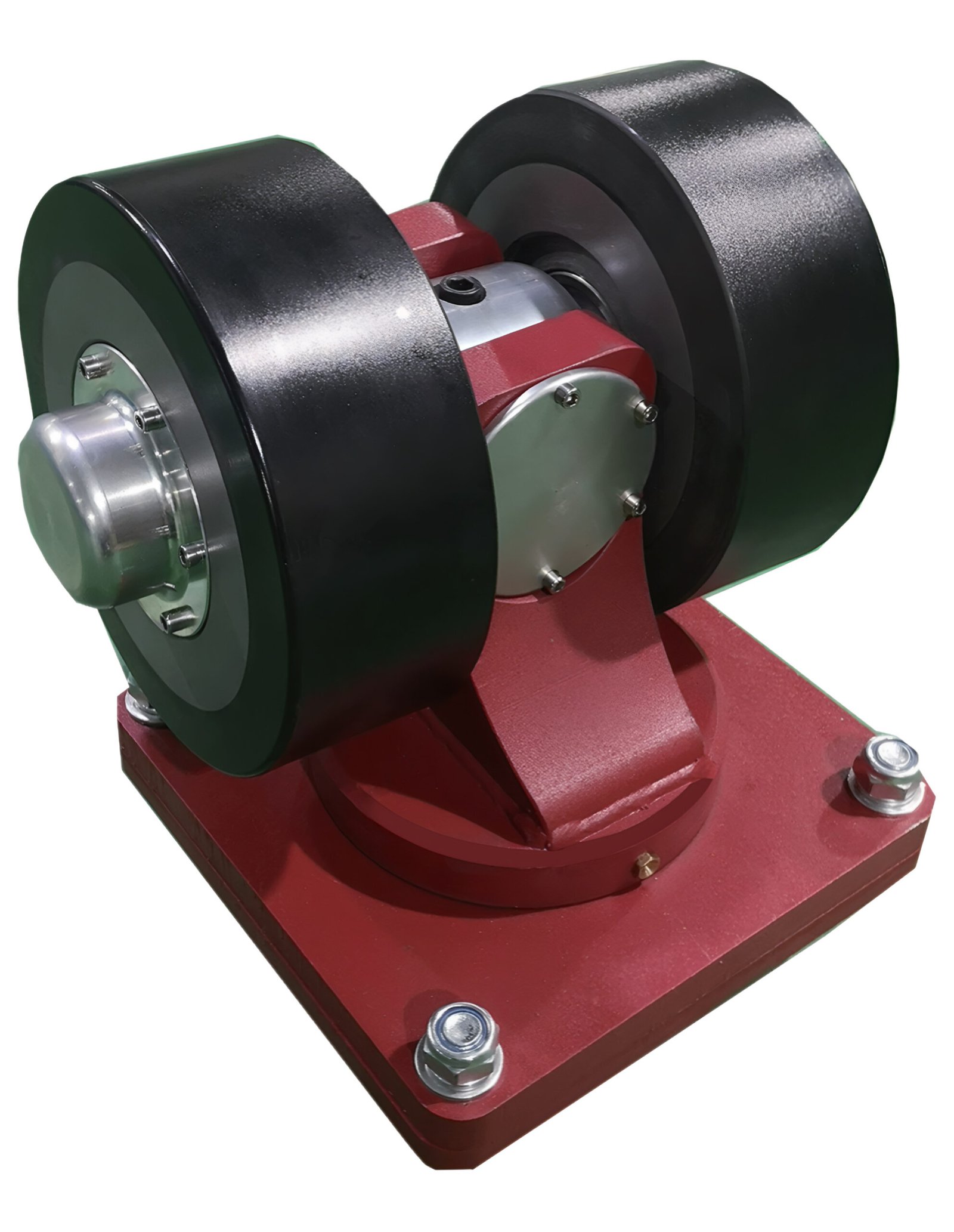 SY010310 self-balancing castor with 2800kg capacity, twin-wheel configuration, and reinforced spring housing.