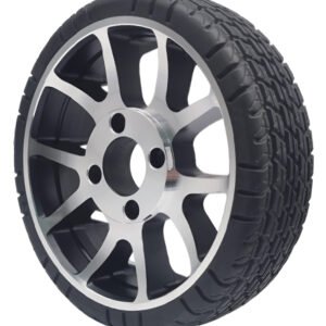 High-Grip Tiled Floor Drive Wheel for service robots, featuring a non-marking tread and precision aluminum hub.