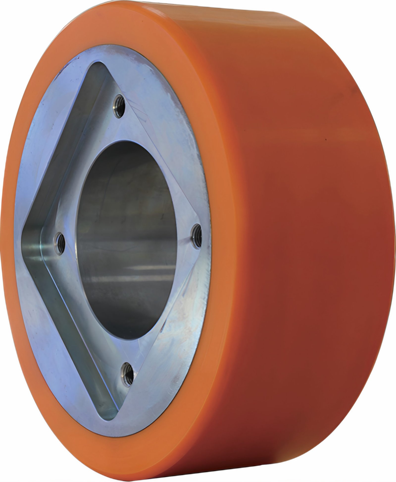 Small-diameter precision PU drive wheel for indoor service and hospitality robots.