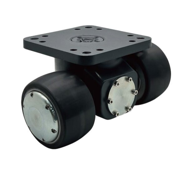 SY09310 self-balancing castor with 1000kg capacity, featuring industrial-grade spring housing and high-load PU tread