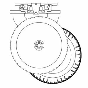 Internal view of the YZ05310 showing reinforced bearing races and high-impact axle design.