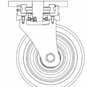 Engineering diagram showcasing the reinforced internal ball-bearing swivel head designed for 20-ton loads.