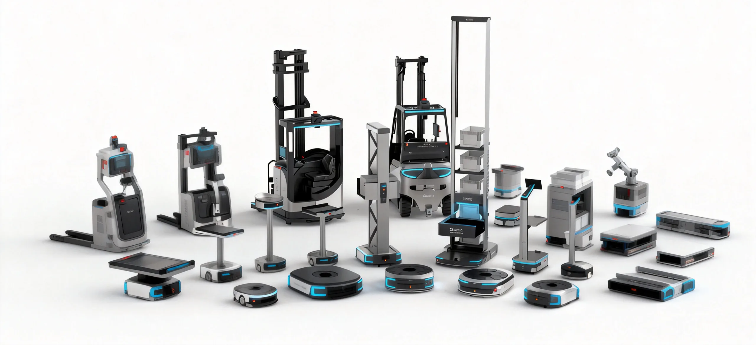 Industrial intralogistics AGV platform transporting materials inside automated warehouse facility