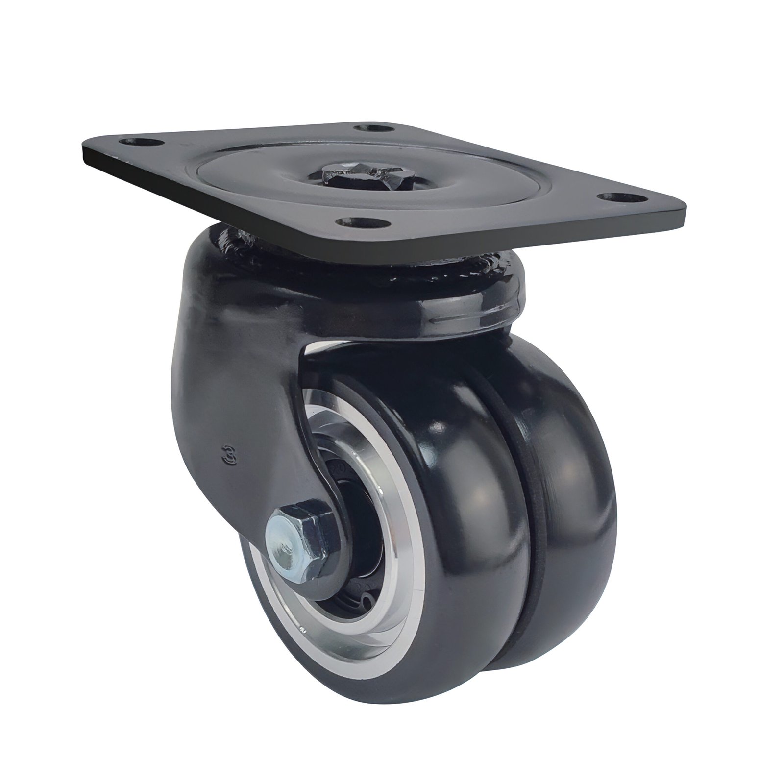 ESD05310 anti-static robot castor with twin wheels and precision ball-bearing swivel head.