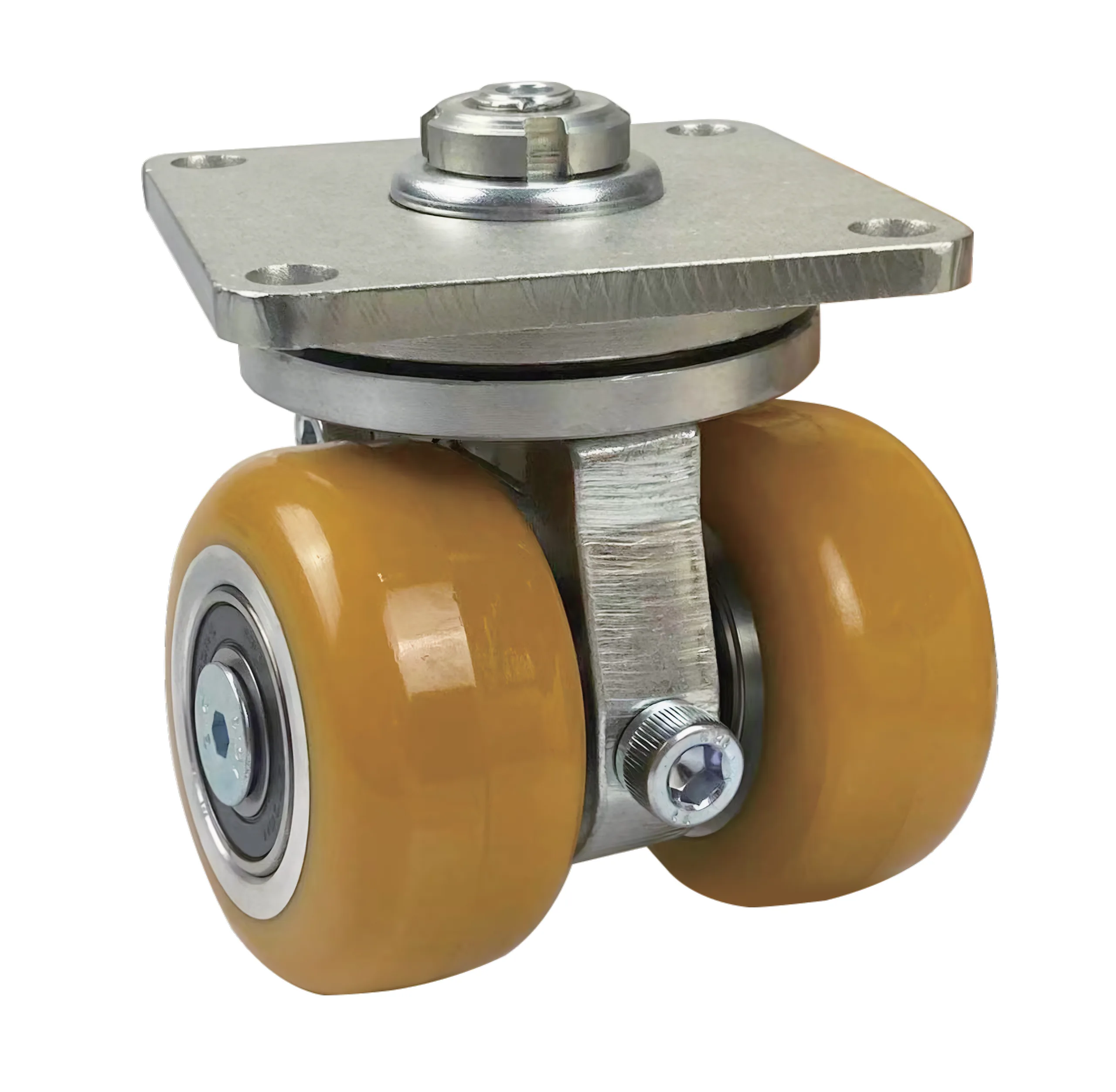 JQR06310 self-balancing spring-loaded robot castor with 600kg capacity and precision swivel head.