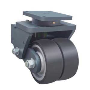 JQR110310 super-heavy shock-absorbing AGV castor with 4500kg load capacity and ultra-reinforced spring system.