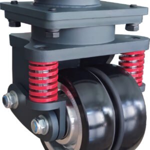 JQR19310 super-heavy AGV castor with 1650kg load capacity and separated double swivel heads.