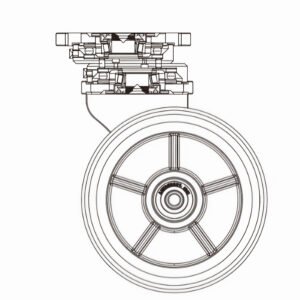 Internal structure of the SH09310 castor highlighting high-tensile dual-pivot bearings for 2000kg loads.