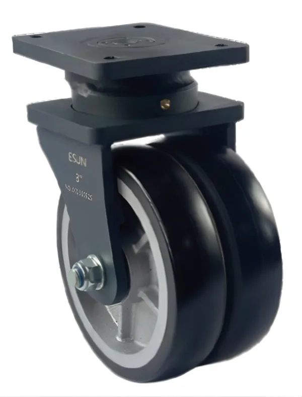 SH09310 super-heavy double swivel castor rated for 2000kg per unit, designed for super-heavy AGVs.