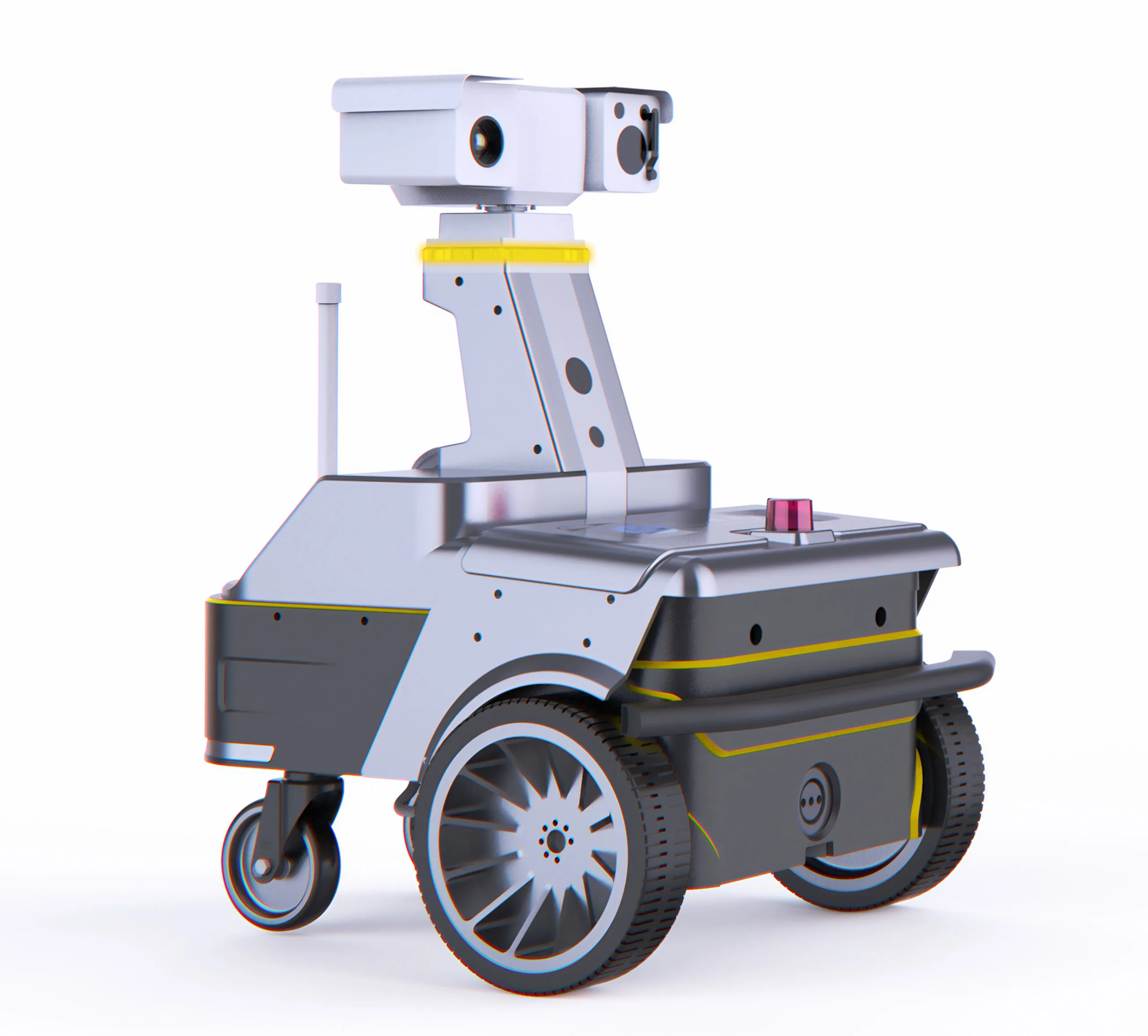 Outdoor robot equipped with Ubetter heavy-duty wheels navigating rough terrain