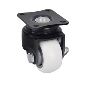 WH01310 light-duty cleanroom castor with stainless steel housing and ESD-safe wheel, 55kg capacity.