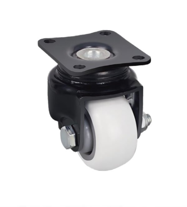 WH01310 light-duty cleanroom castor with stainless steel housing and ESD-safe wheel, 55kg capacity.