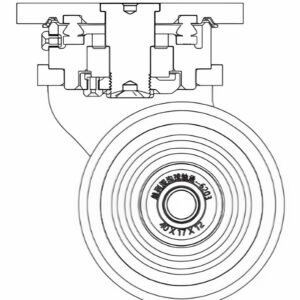 Internal engineering diagram of the WH08310 cleanroom castor highlighting the reinforced stainless steel pivot and high-load bearings.