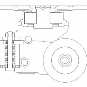 Internal engineering diagram of the WH25310 cleanroom castor showing the stainless steel spring-dampening system.