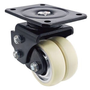 WH25310 shock-absorbing cleanroom castor with 200kg capacity, stainless steel housing, and ESD-safe wheel.