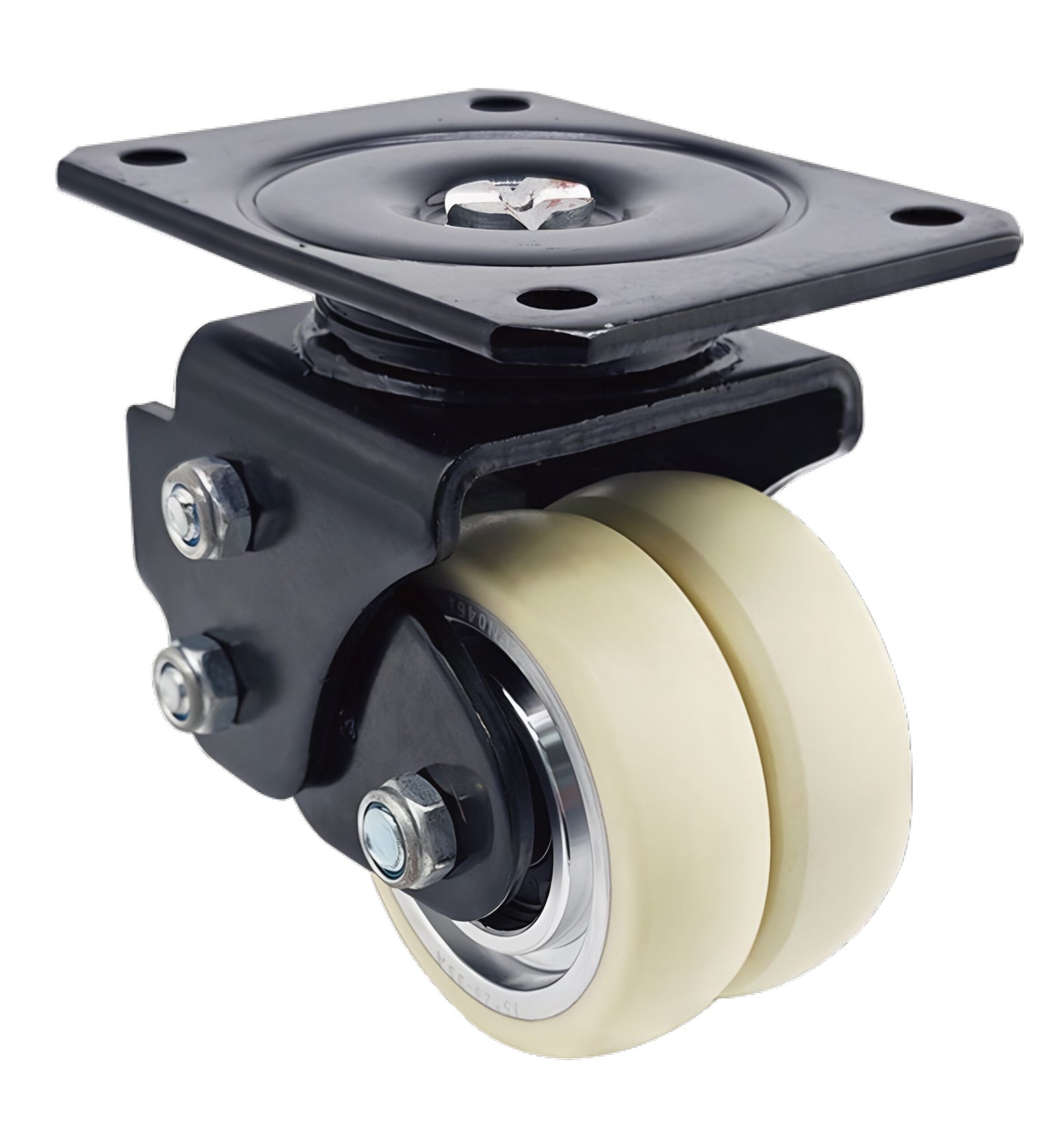 WH25310 shock-absorbing cleanroom castor with 200kg capacity, stainless steel housing, and ESD-safe wheel.